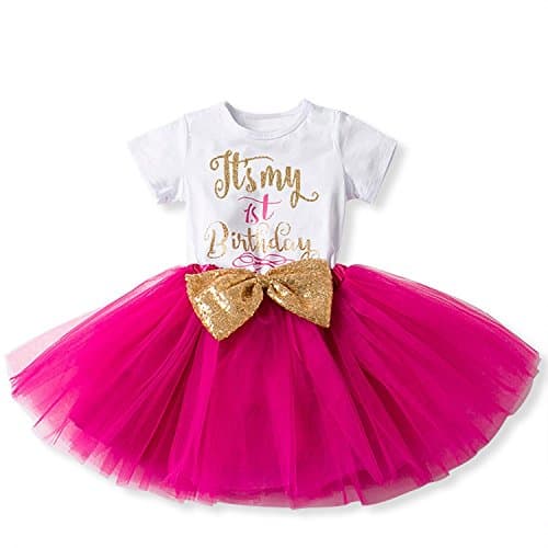 IBTOM CASTLE Baby Girls Newborn 1st/2nd Birthday Cake Smash Tutu Dress