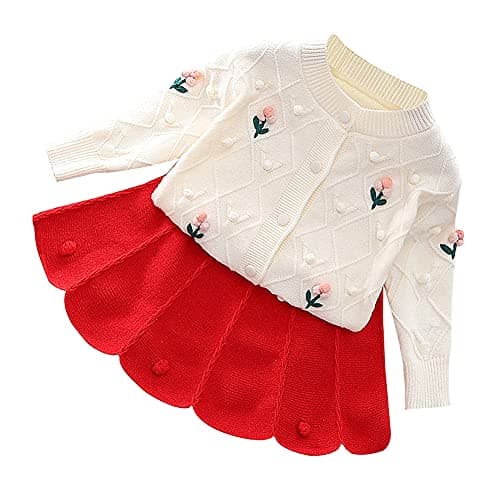 Toddler Girls Knitted Sweater and Skirt Set
