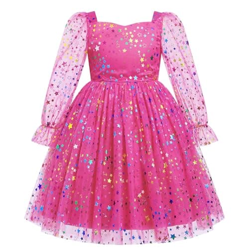 Girls Birthday Princess Dress with Sparkle Butterfly Stars