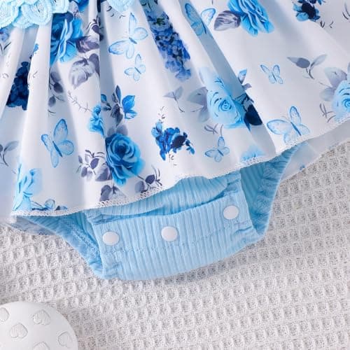 Cute Summer Outfit Set for Baby Girls 0-18 Months Romper Skirt Sleeve Ruffle Bow Headband