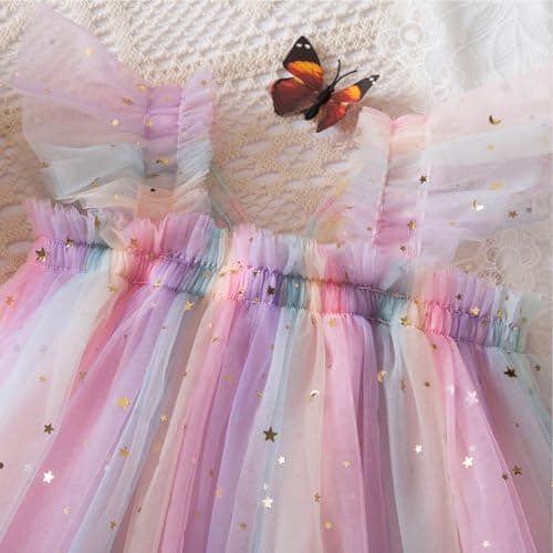 Nileafes Toddler Girl Fairy Butterfly Tulle Casual Birthday Dress