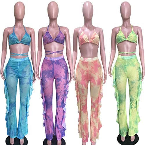 ECHOINE Women's Mesh Beach Jumpsuit Swimwear