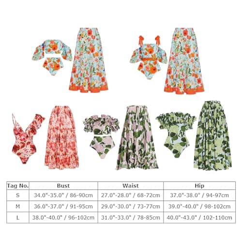 Women's Floral Ruffled Bikini Set with Skirt - Summer Swimwear