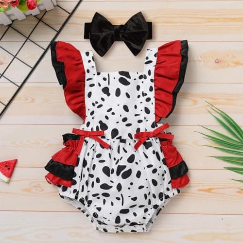 Dalmatian Costume Romper for Newborn Baby Girls