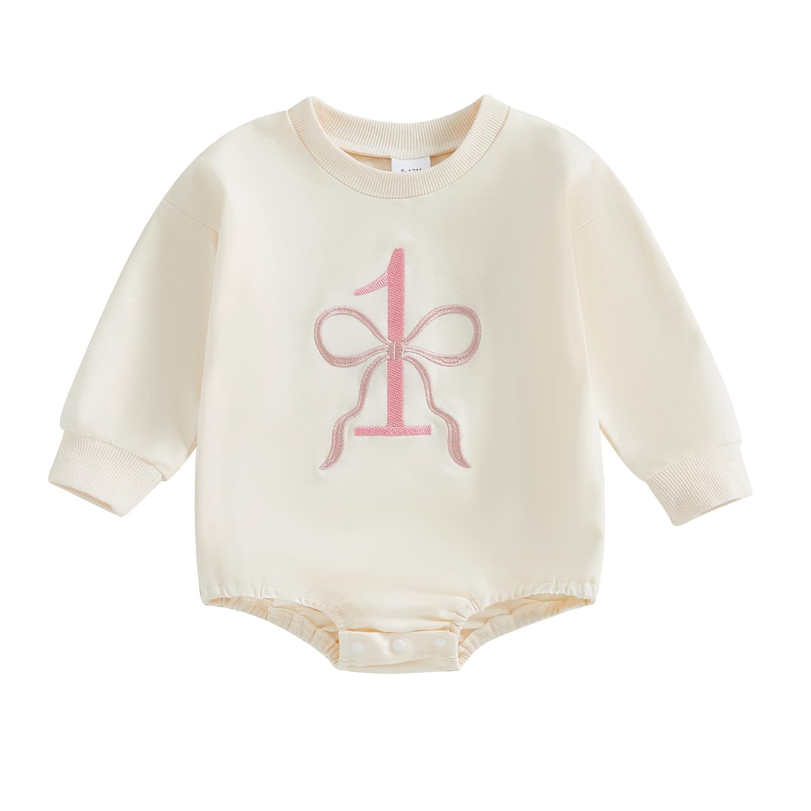 Honganda Baby Girl Long Sleeve Bow Embroidery Sweatshirt Romper Fall 1st Birthday Outfit