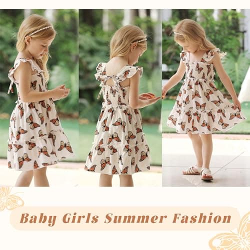 Younger Tree Girls Sleeveless Ruffle Dress Summer Beach Outfit