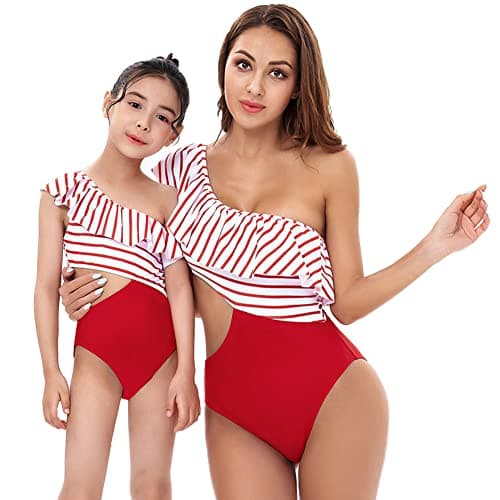 IMEKIS Mommy and Me Matching Family Swimsuits for Summer Beachwear