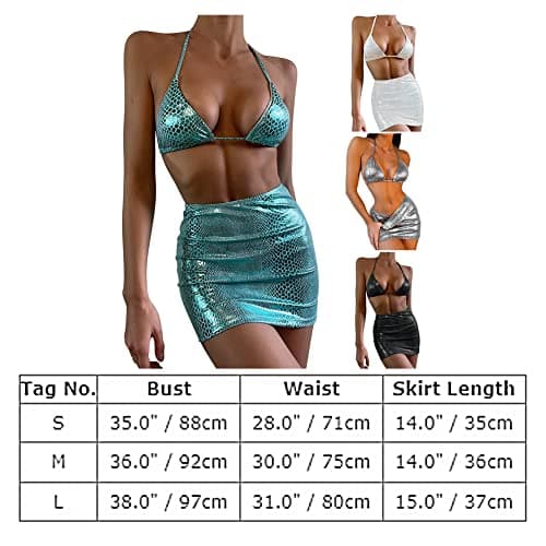ABAFIP Women's Hologram Rave Bikini Set