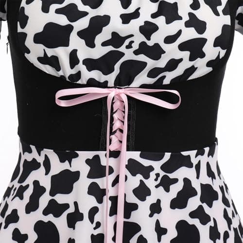 IMEKIS Women Cow Halloween Costume 3 Piece Set
