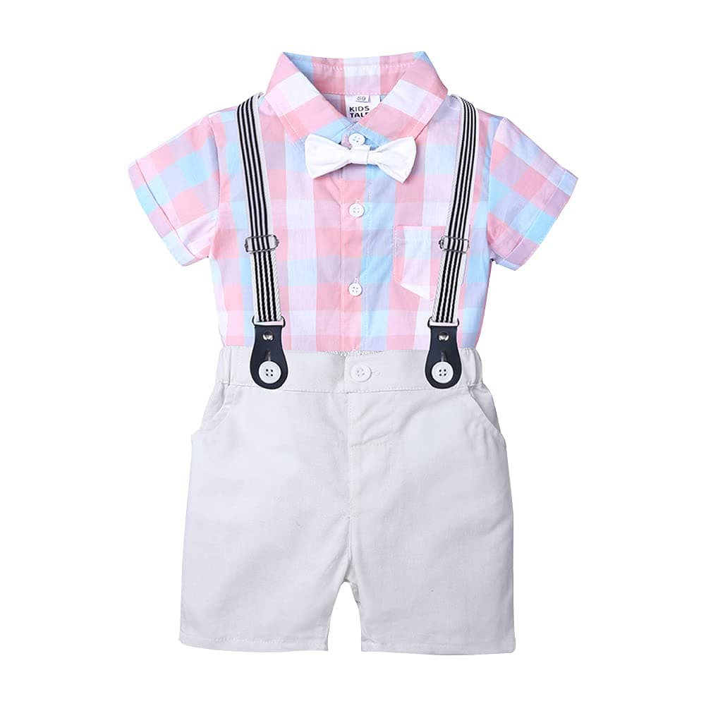 Baby Boys Gentleman Outfit featuring Bowtie Romper