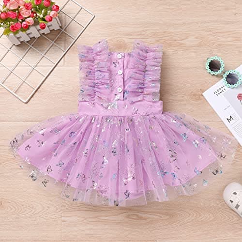 IMEKIS Newborn Baby Girl 1st Birthday Tutu Dress with Diaper Cover
