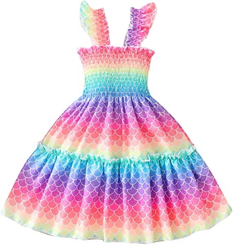 Retsugo Flutter Sleeve Birthday Party Dress for Girls 1-8 Years