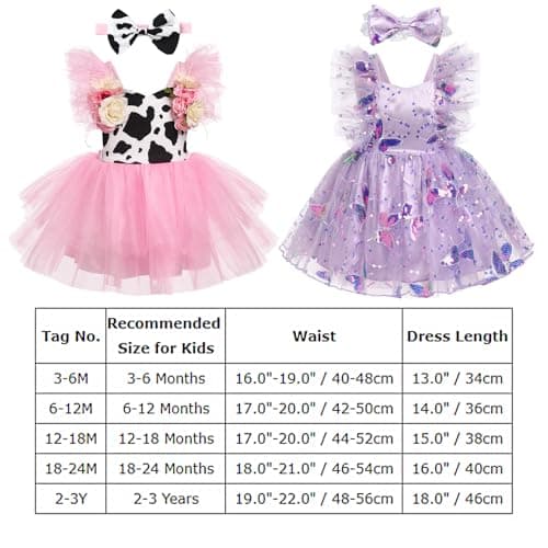 Boho Cow Birthday Outfit for Toddler Girls: Tutu Dress with Headband for Cake Smash Photos