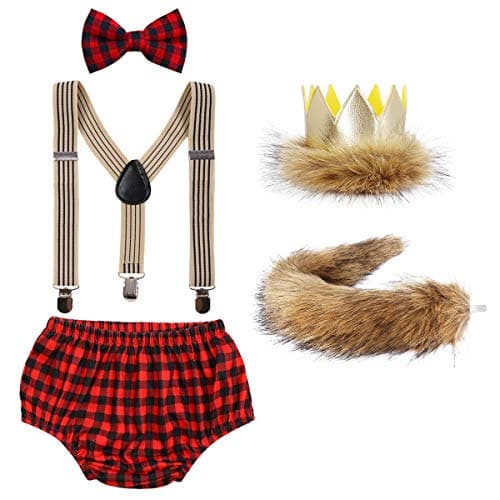 Wild ONE Lion Cake Smash Birthday Outfit for Baby Boys