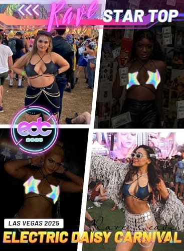 Ella Lust Rave Star Top for Women | EDC Festival Dance Bra Outfit