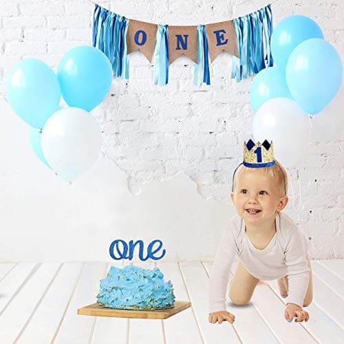 Baby Boy 1st Birthday Decorations - Crown Theme