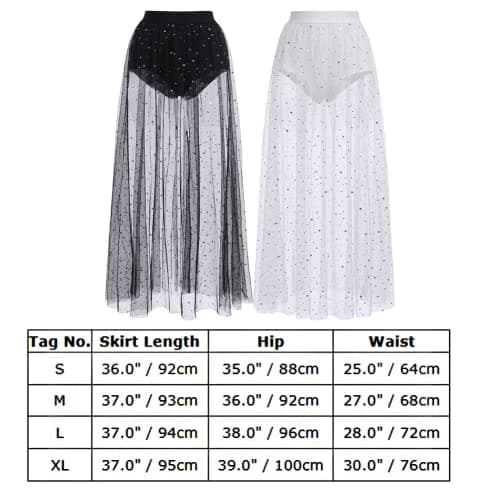 Shiny Stars Rave Skirt Mesh Tulle Maxi Skirts with Booty Bottoms Music Festival Costume