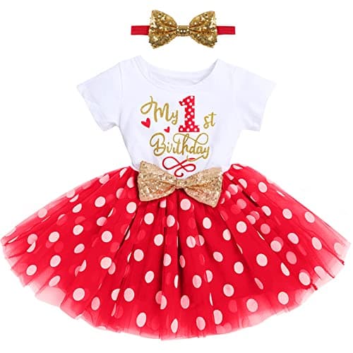 Baby Girls Birthday Outfit Polka Dots Tutu Skirt Set - Cake Smash Photo Shoot