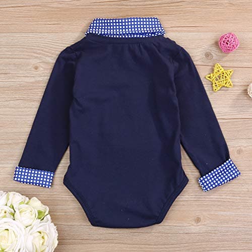 Baby Boy First Birthday Plaid Romper Jumpsuit
