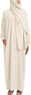 Women Muslim Abaya Modest Solid Prayer Dress with Hijab Islamic Dubai Middle East Dubai Turkey Kaftan Outfit