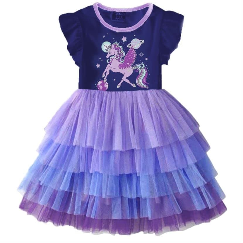 VIKITA Girls' Knee-Length Summer Tutu Dress