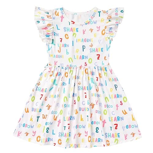 Toddler Girls Back to School Apple Print Dress
