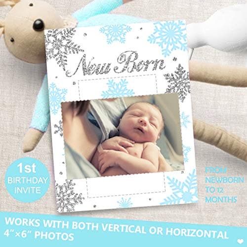 Kreatwow Snowflake Birthday Banner for Newborn to 12 Months