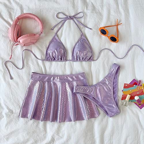 Holographic Sequin Fringe Tassel Skirt and Tube Bra Top Set