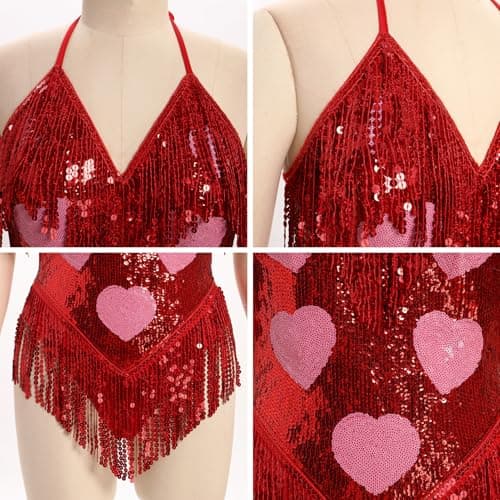 Women's Sequin Fringe Dance Bodysuit for Raves and Festivals