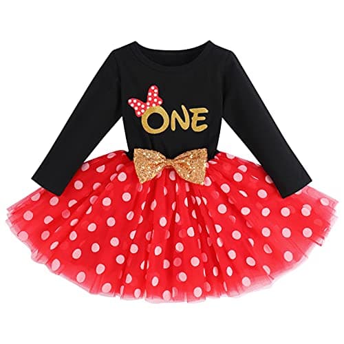 IMEKIS Baby Girl 1st 2nd 3rd Birthday Tutu Dress with Polka Dots