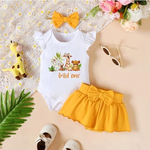 Wild One First Birthday Outfit for Baby Girl