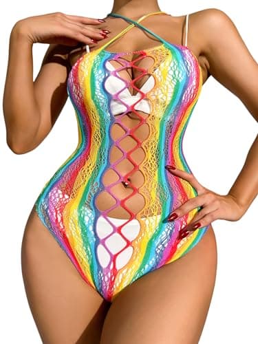 ZGMYC Women Rave Mesh Bikini Cover Ups & Mini Skirt Outfit