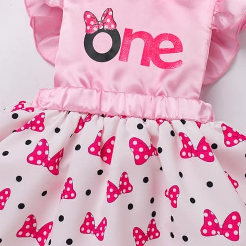 IMEKIS Toddler Cow Print Dress & Headband for 1st Birthday Cake Smash