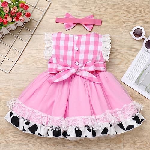 Cow Butterfly Strawberry Tulle Dress Princess Cake Smash Photo Shoot