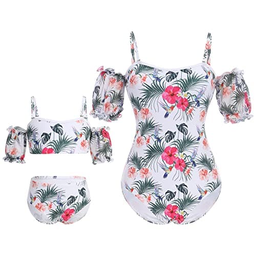 IMEKIS Mommy and Me Matching Family Swimsuits for Summer Beachwear