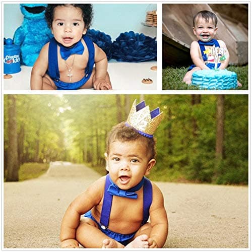 1st Birthday Cake Smash Outfit and Decorations Set in Royal Blue