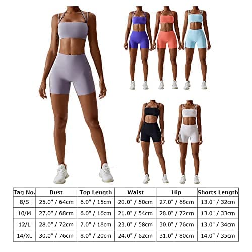 IMEKIS Women's Yoga Set Crop Top and Biker Shorts Tracksuit