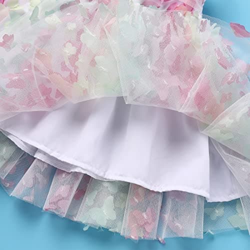 ODOLDI Toddler Princess Tutu Birthday Dress Sleeveless Spaghetti Straps