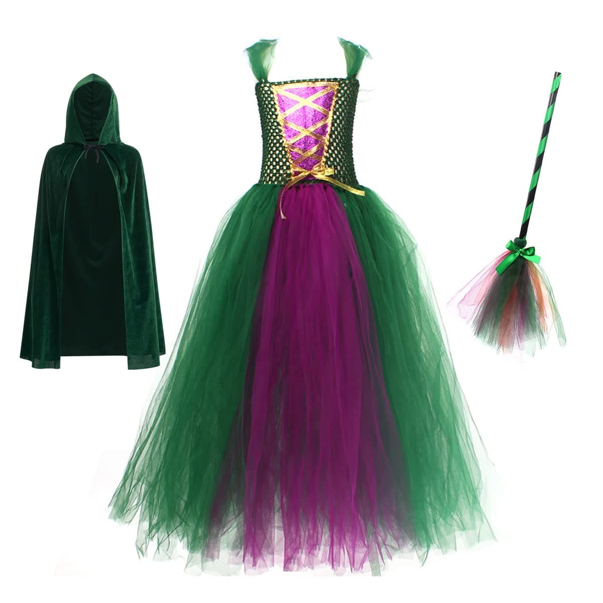 Girls Witch Halloween Costume for Kids 2-12T