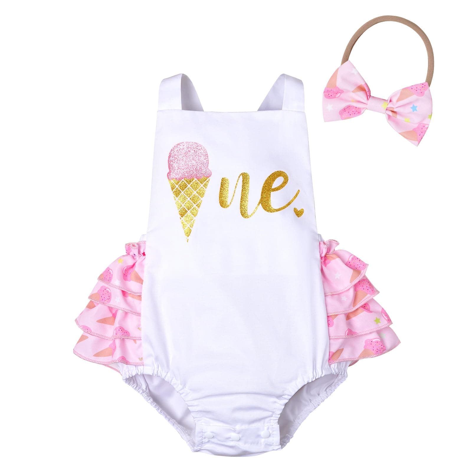 Baby Girl 1st Birthday Outfit Set