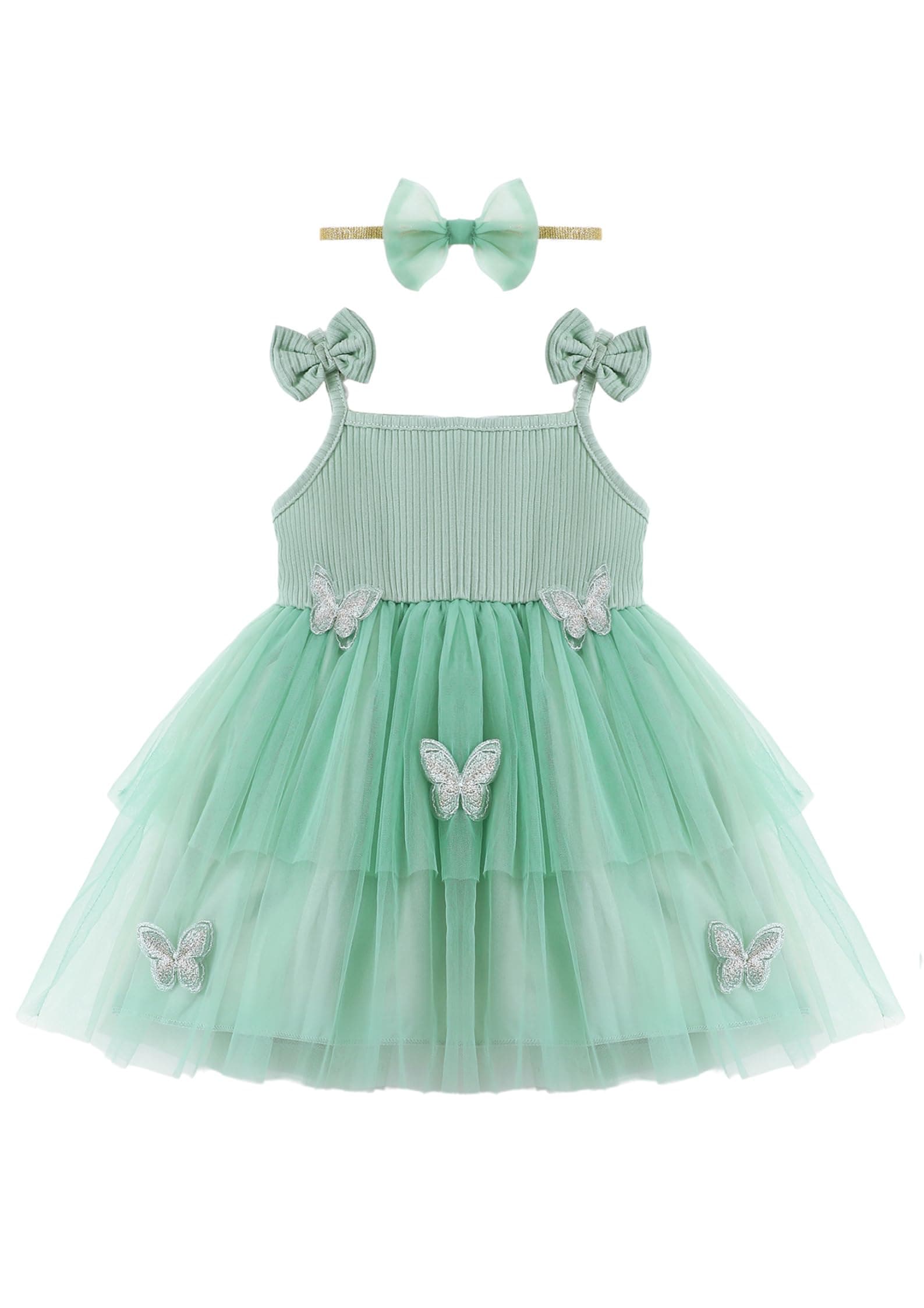 Renotemy Toddler Girl Summer Sleeveless Tutu Dress for Birthday Photoshoot