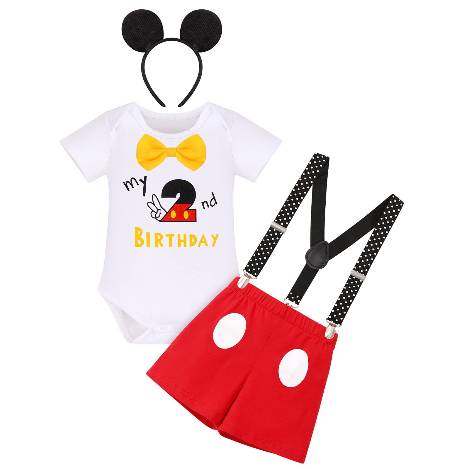 IMEKIS Baby Boys 1st Birthday Halloween Tuxedo Romper
