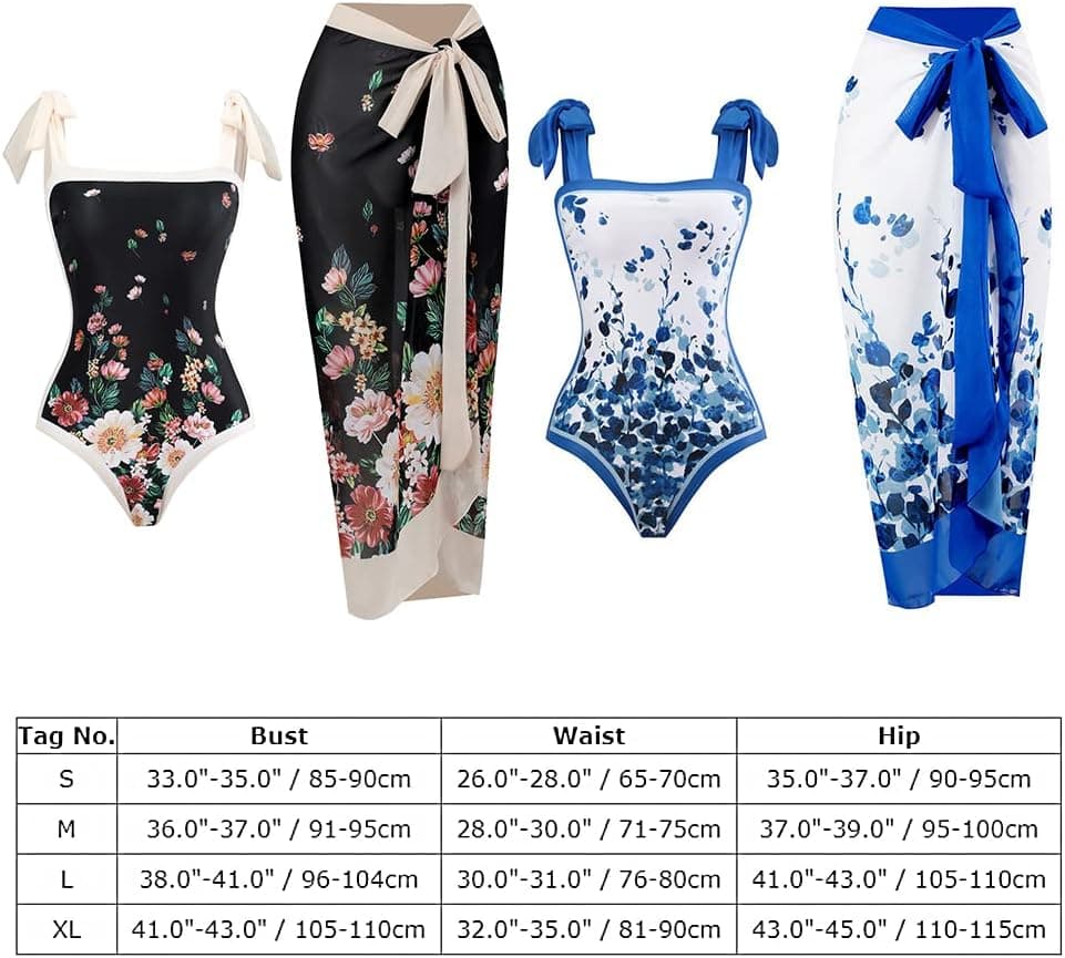 Womens One Piece Swimsuit Vintage Ruffle V Neck Floral Print Bathing Suits Monokini Beachwear