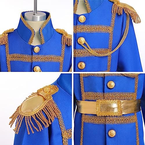 OBEEII Boys Prince Charming Costume for Kids - Royal King Outfit for Carnival, World Book Day, and Halloween