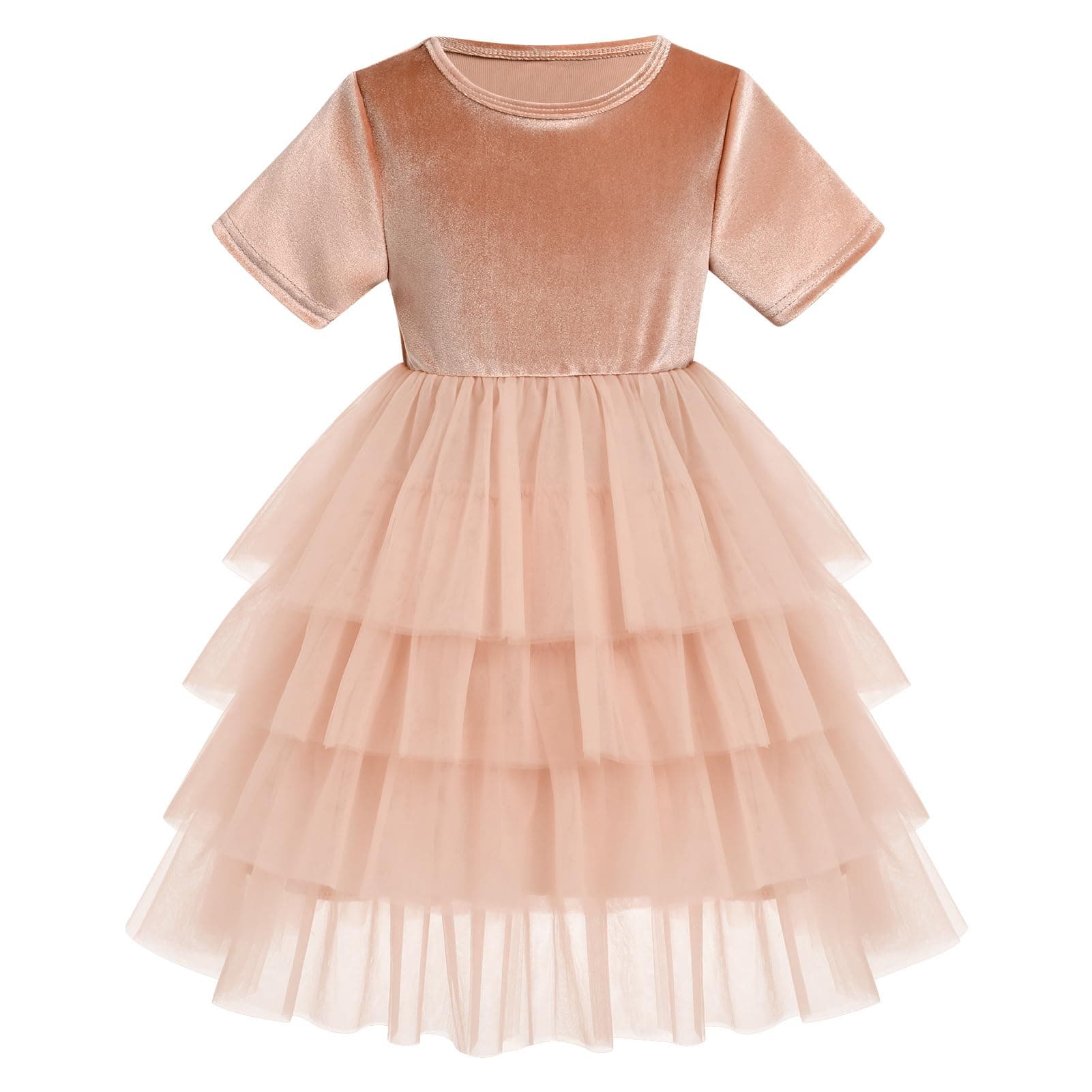 Toddler Girls' Velvet Christmas Dress for Parties & Holidays (Ages 1-8T)