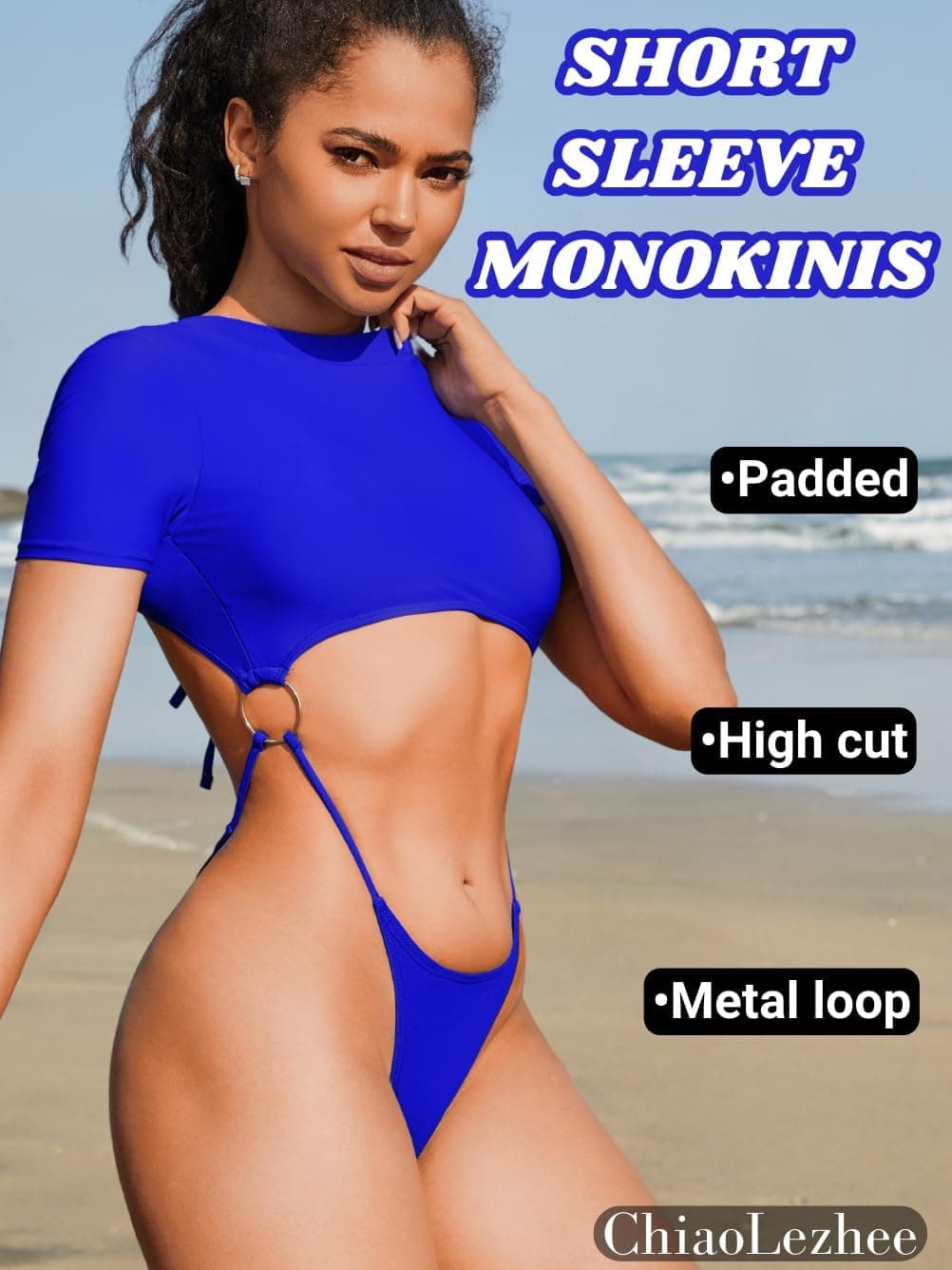 Sexy One Piece Swimsuit, Cutout High Leg Backless, Size Runs Small