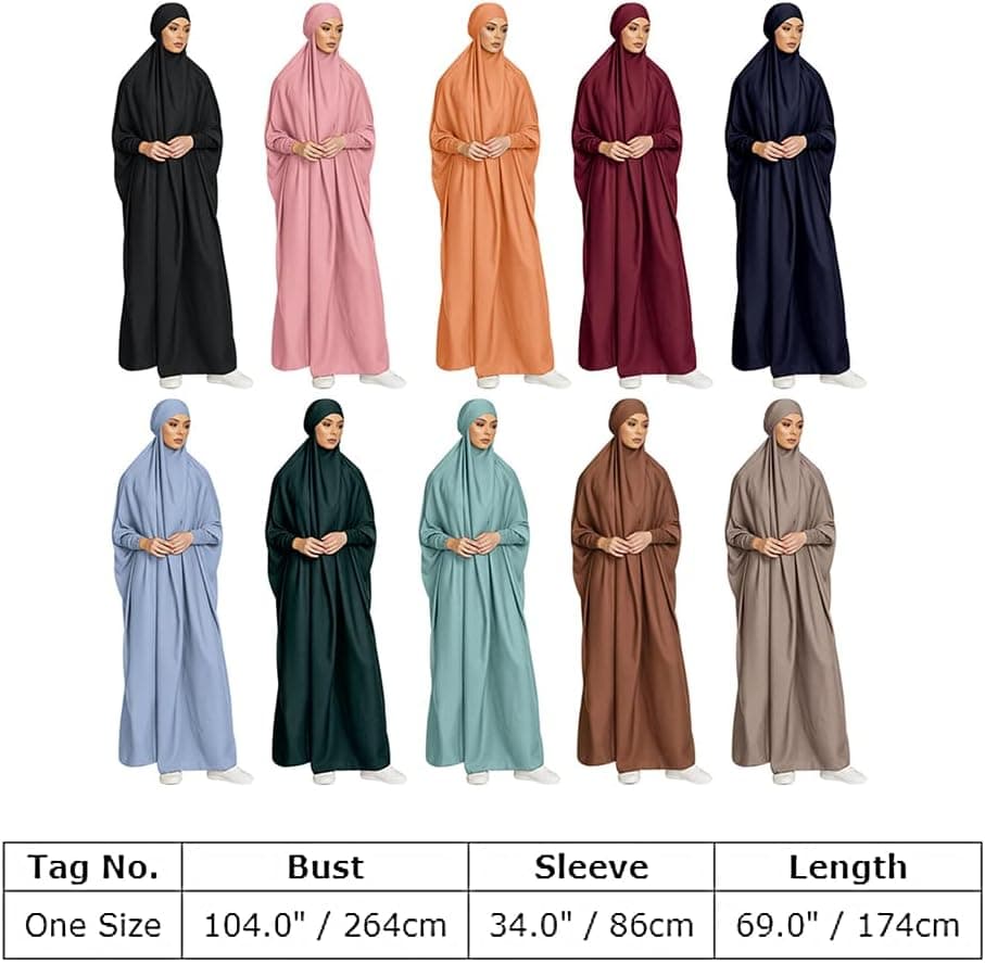Women Muslim Abaya Long Sleeve Eid Dress Full Cover Middle East Arabian Robe Ramadan Dubai Islamic Prayer Clothes