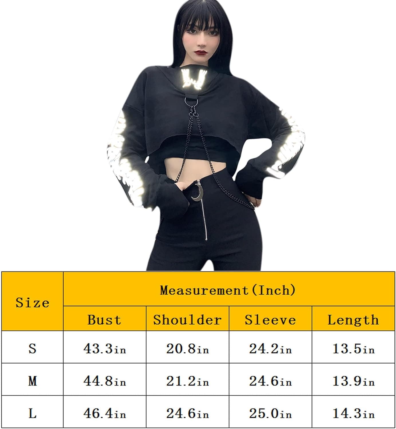 Women Sexy Off Shoulder Gothic Punk Lace Hoodie Crop Top Long Sleeve Bandage Sweatshirt for Rave Halloween Costume