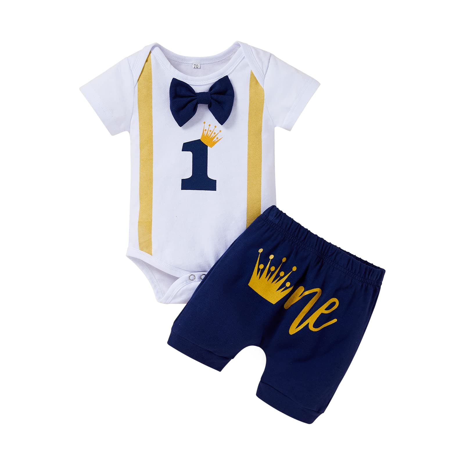 Baby Boy 1st Birthday Crown Outfit