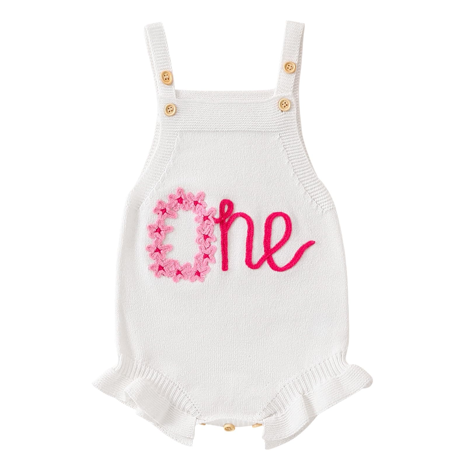 IMEKIS Boho Baby 1st Birthday Outfit Sweater Romper Overalls